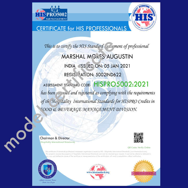 F&B Management training and internship